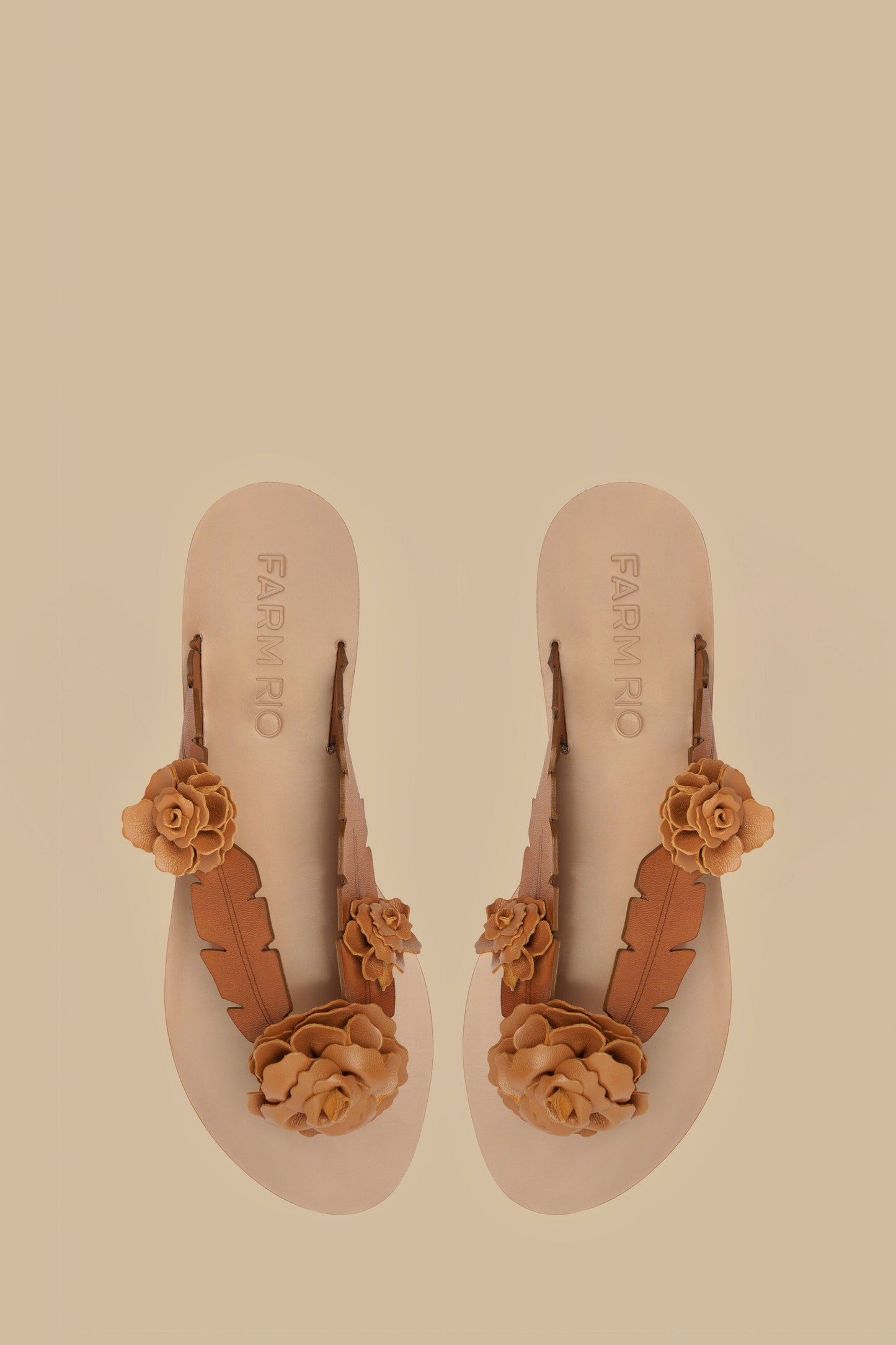  Tan Blooming Flat Sandal