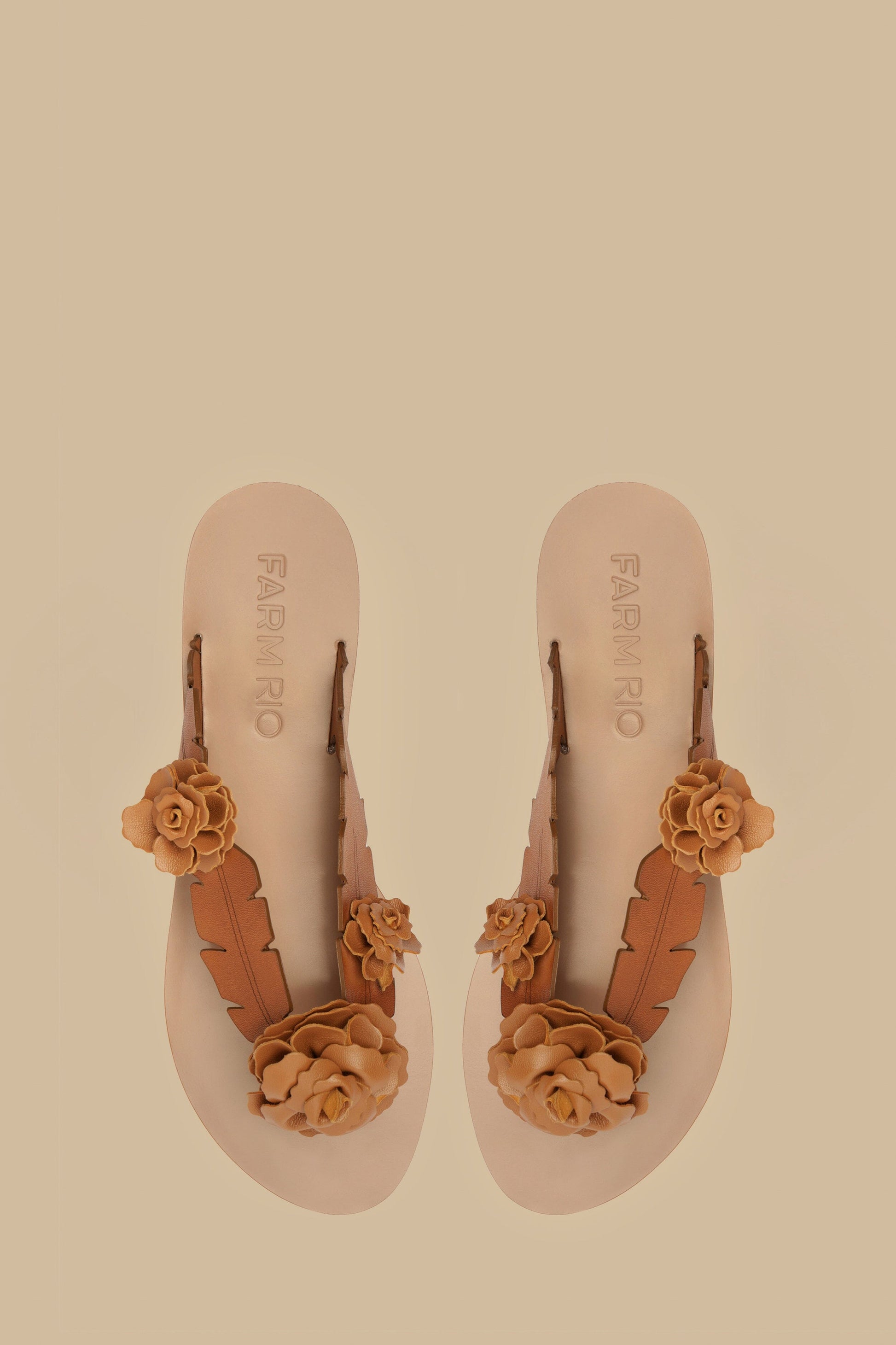  Tan Blooming Flat Sandal