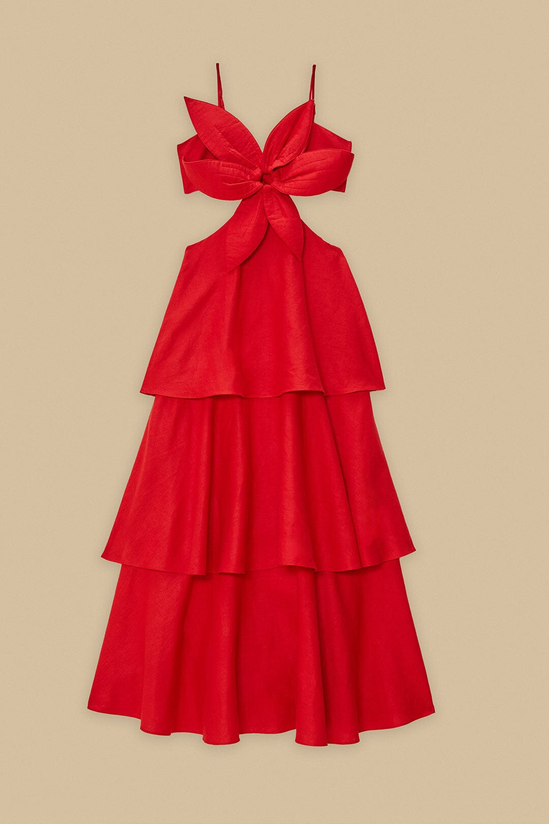  Red Flower LENZING™ ECOVERO™ Euroflax™ Maxi Dress
