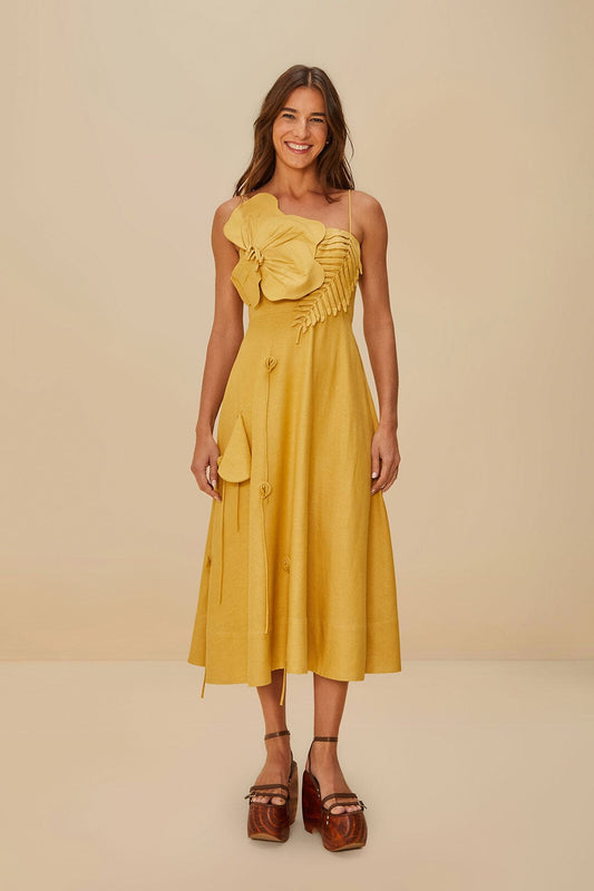  Sand Garden LENZING™ ECOVERO™ Euroflax™ Midi Dress