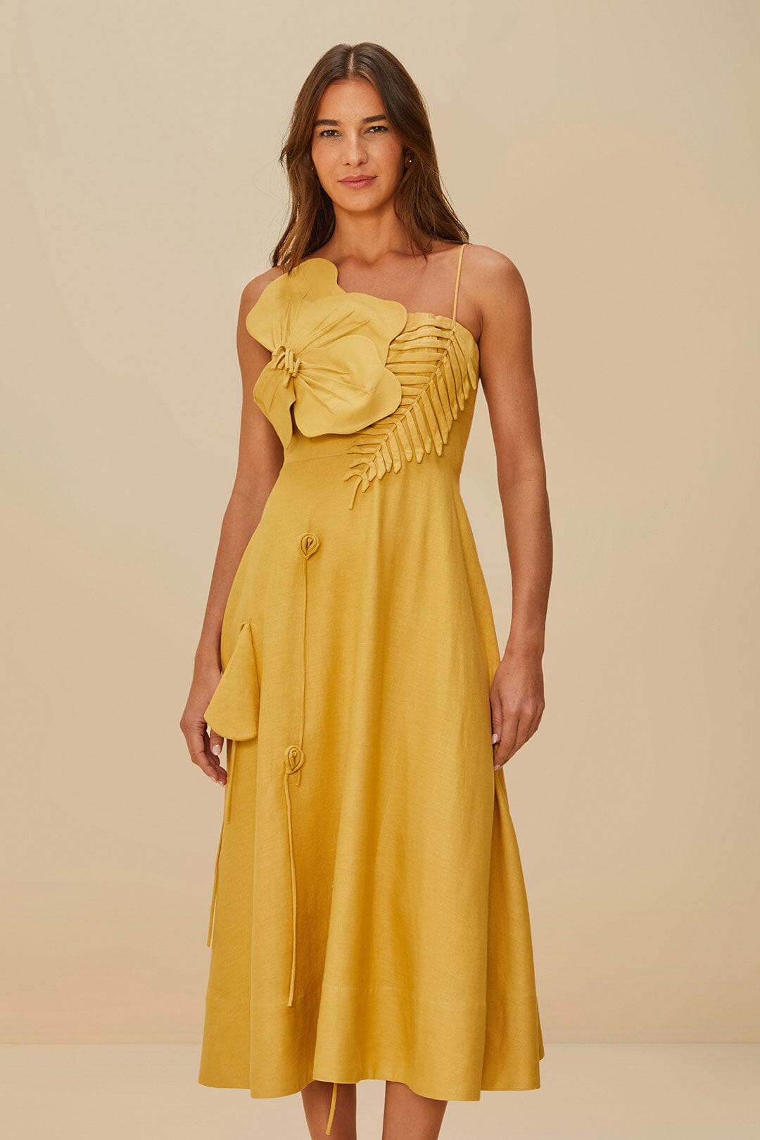  Sand Garden LENZING™ ECOVERO™ Euroflax™ Midi Dress