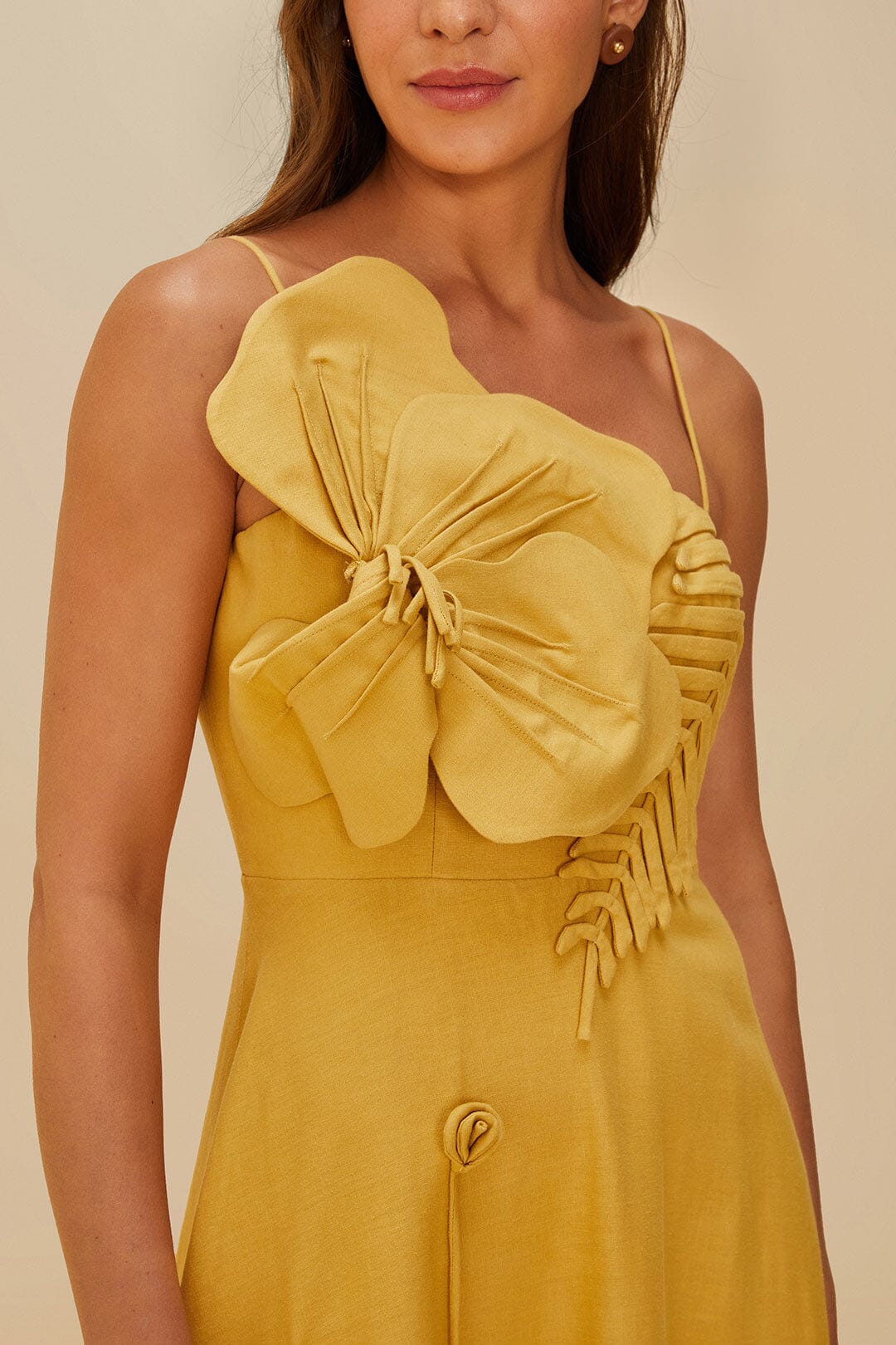  Sand Garden LENZING™ ECOVERO™ Euroflax™ Midi Dress