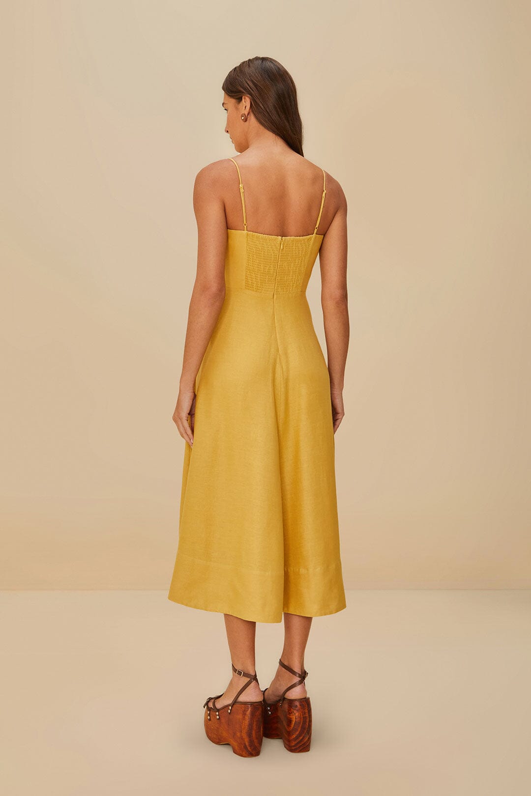  Sand Garden LENZING™ ECOVERO™ Euroflax™ Midi Dress
