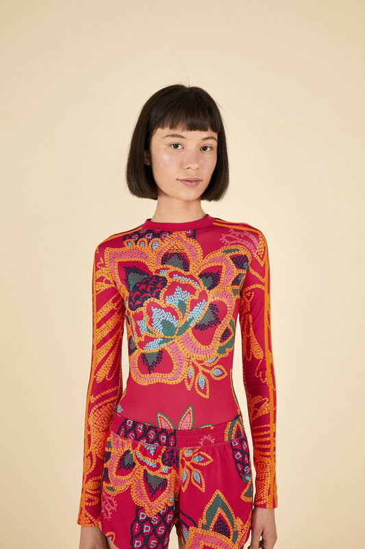 Farm Rio ADIDAS FARM Bodysuit Vivid Berry