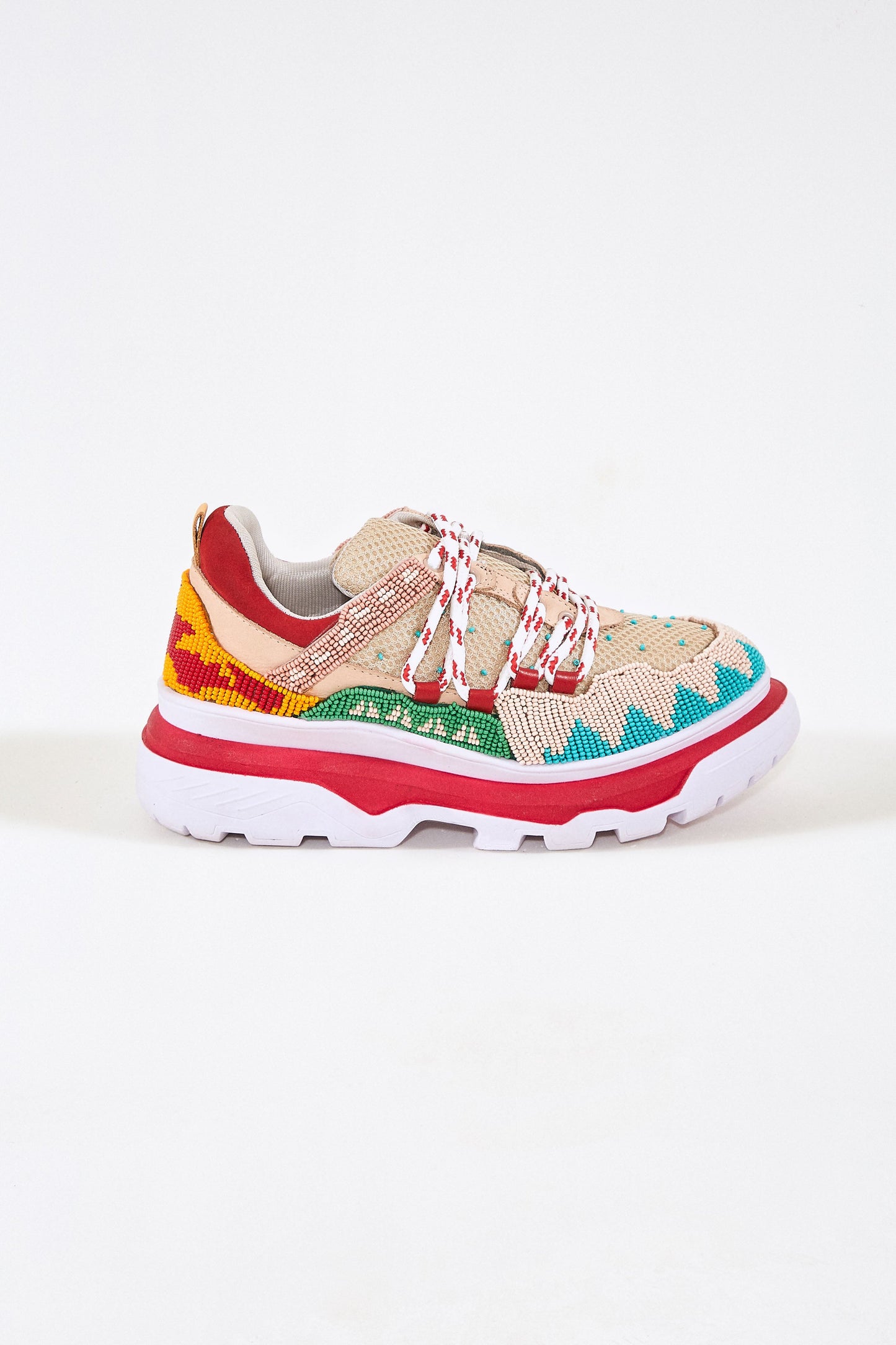 Farm Rio SUMMER CARAMEL BEADED SNEAKERS