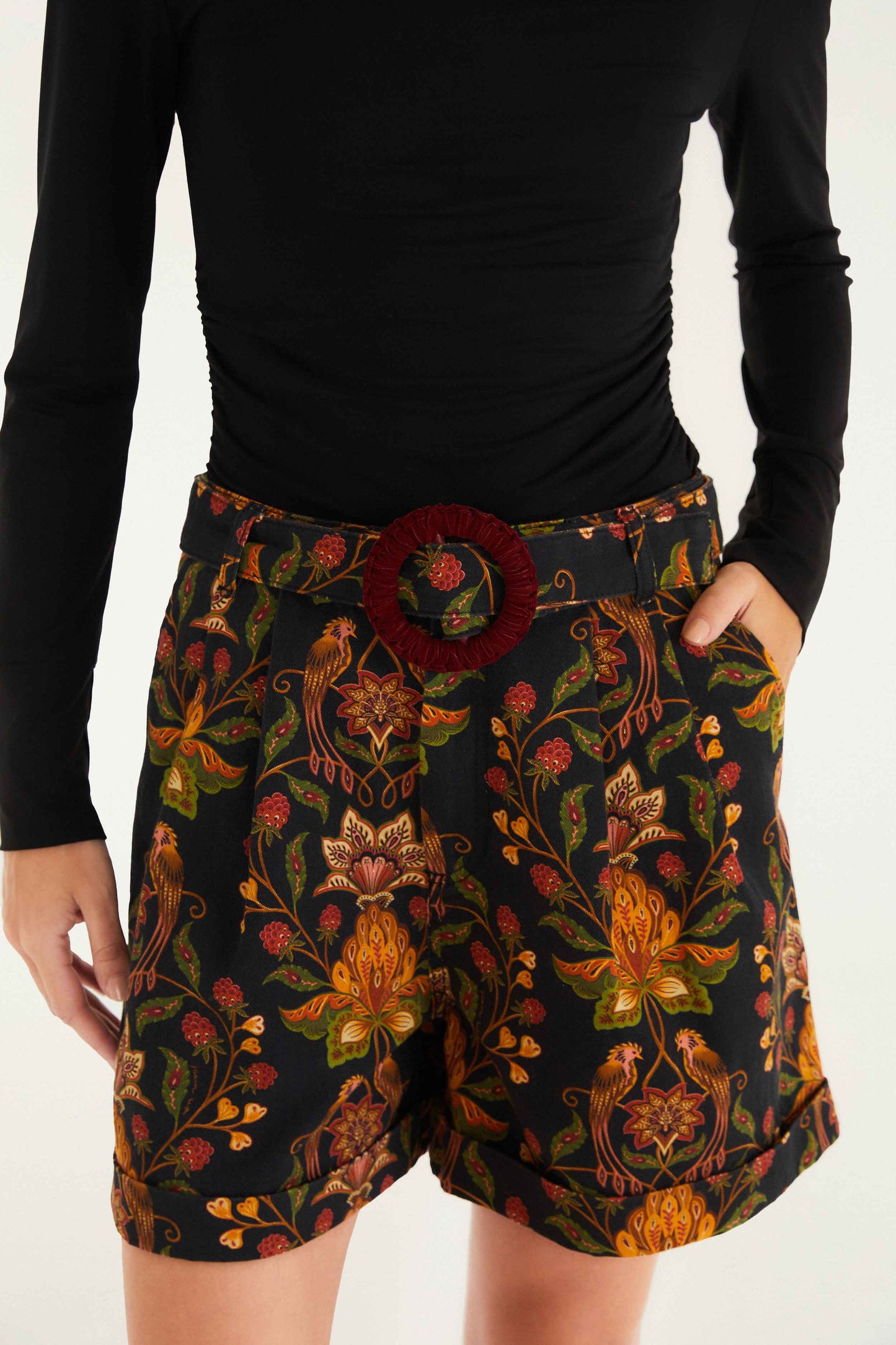 Farm Rio Black Berry Garden Shorts