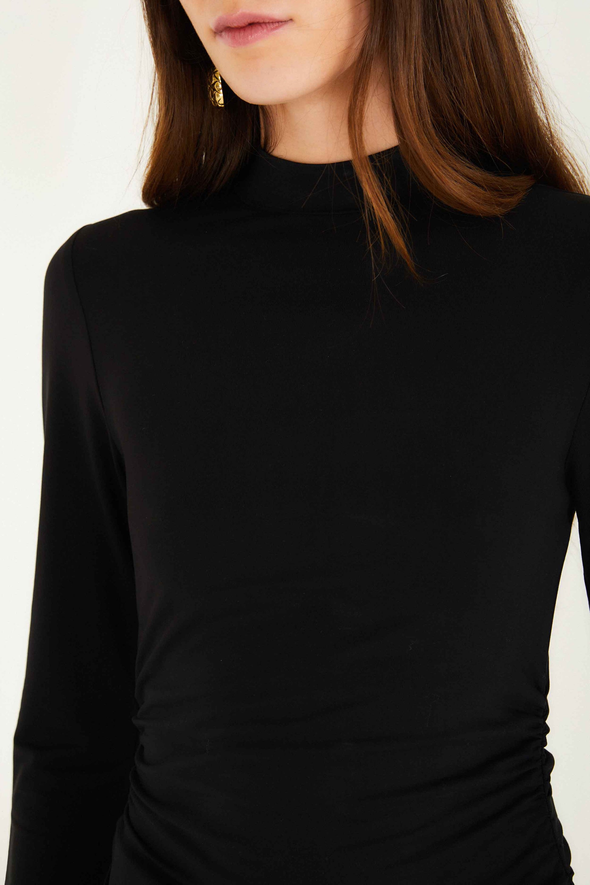 Farm Rio Black Jersey Long Sleeve Blouse
