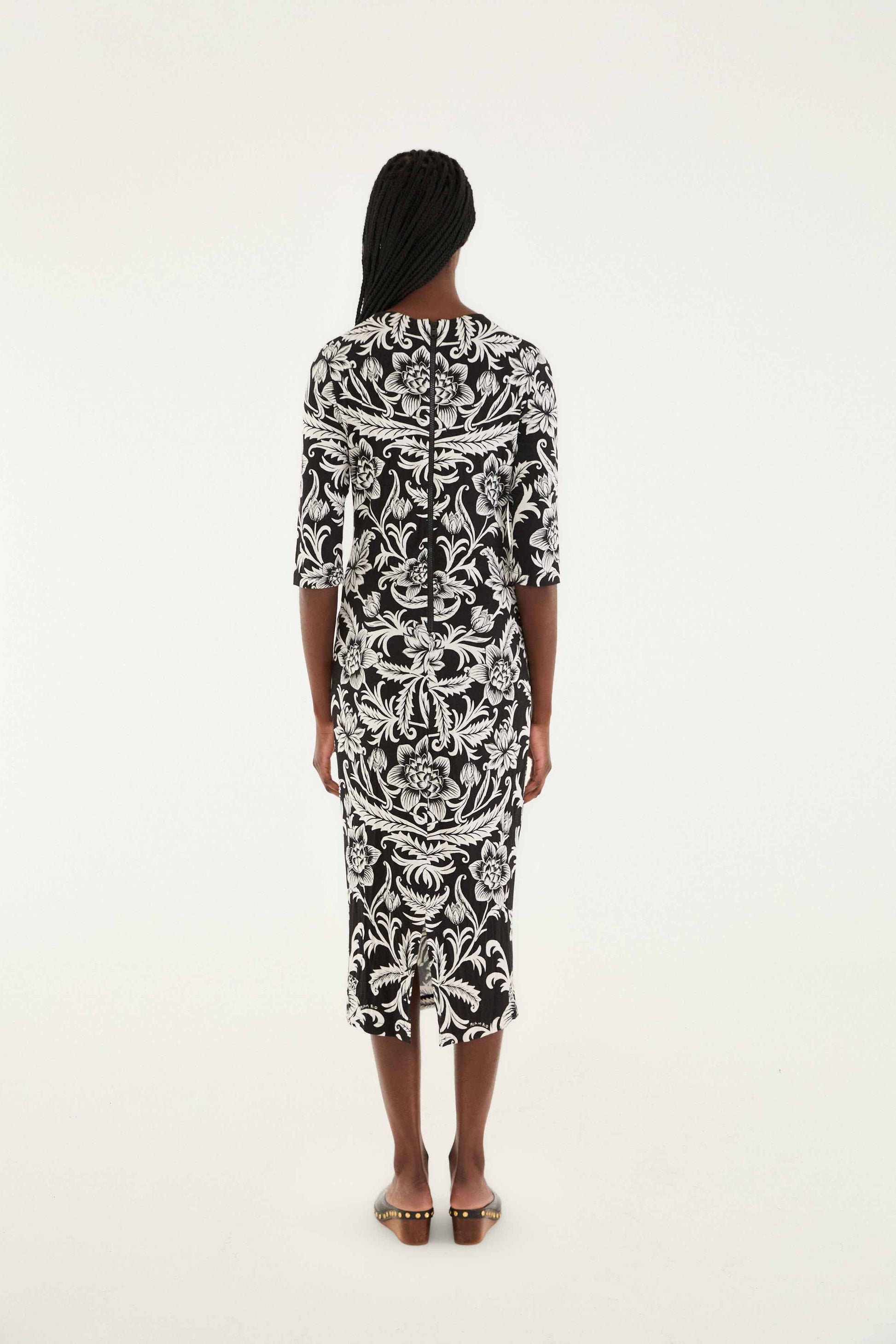 Farm Rio Black Lisbon Lenzing™ Ecovero™ Viscose Jersey Midi Dress