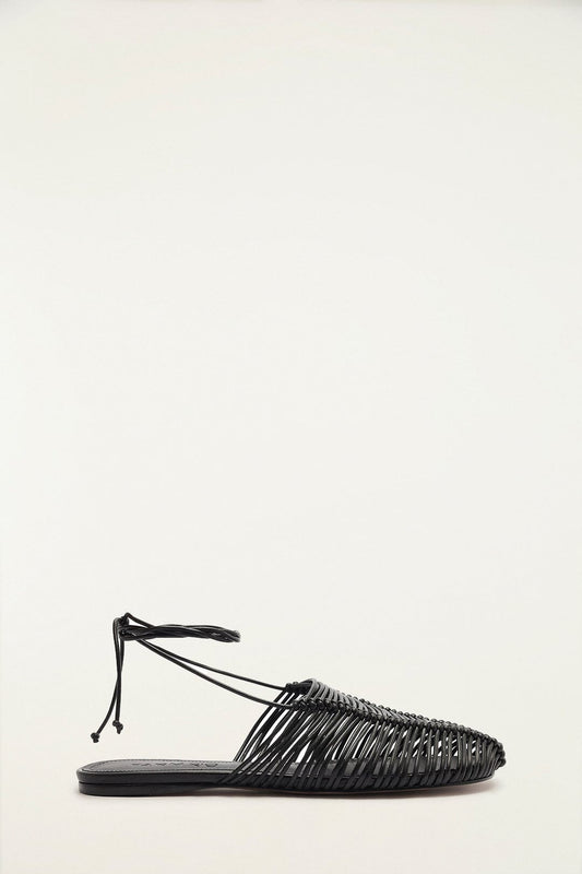 Farm Rio Black Macrame Mule
