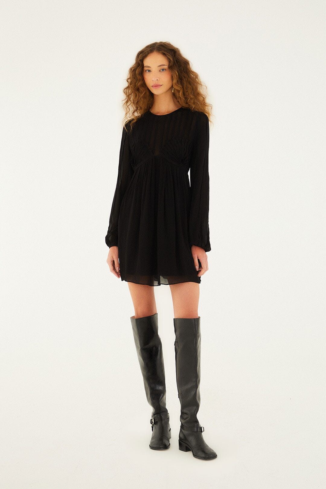 Farm Rio Black Shell Mini Dress