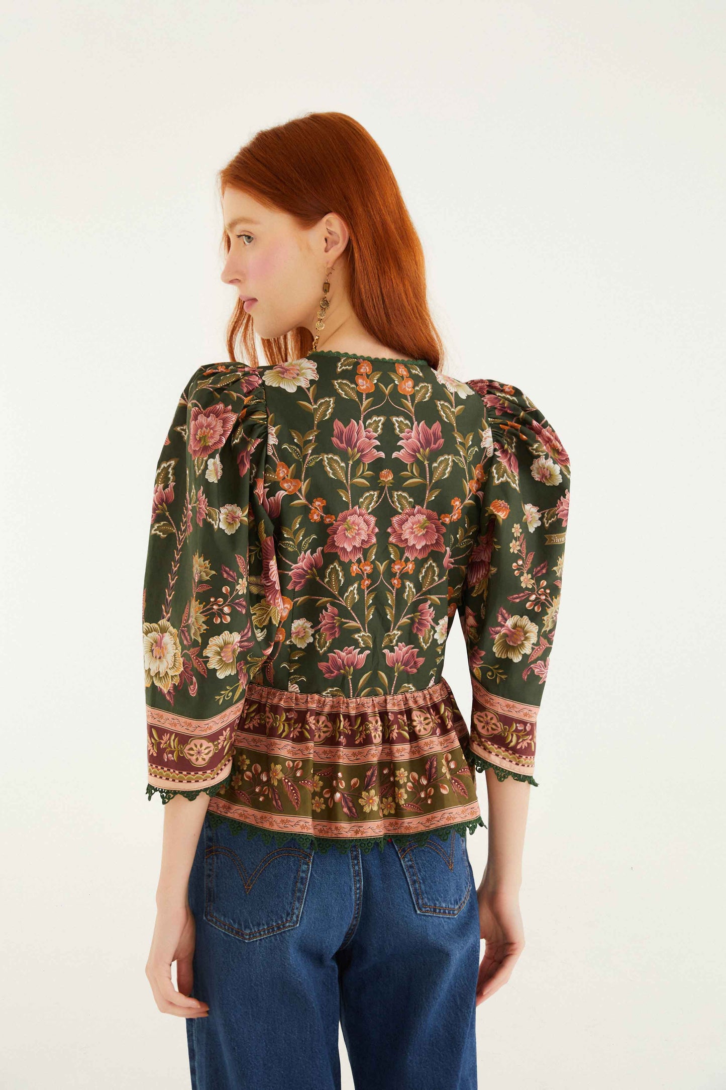 Farm Rio Green Flowering Garden Tree Blouse