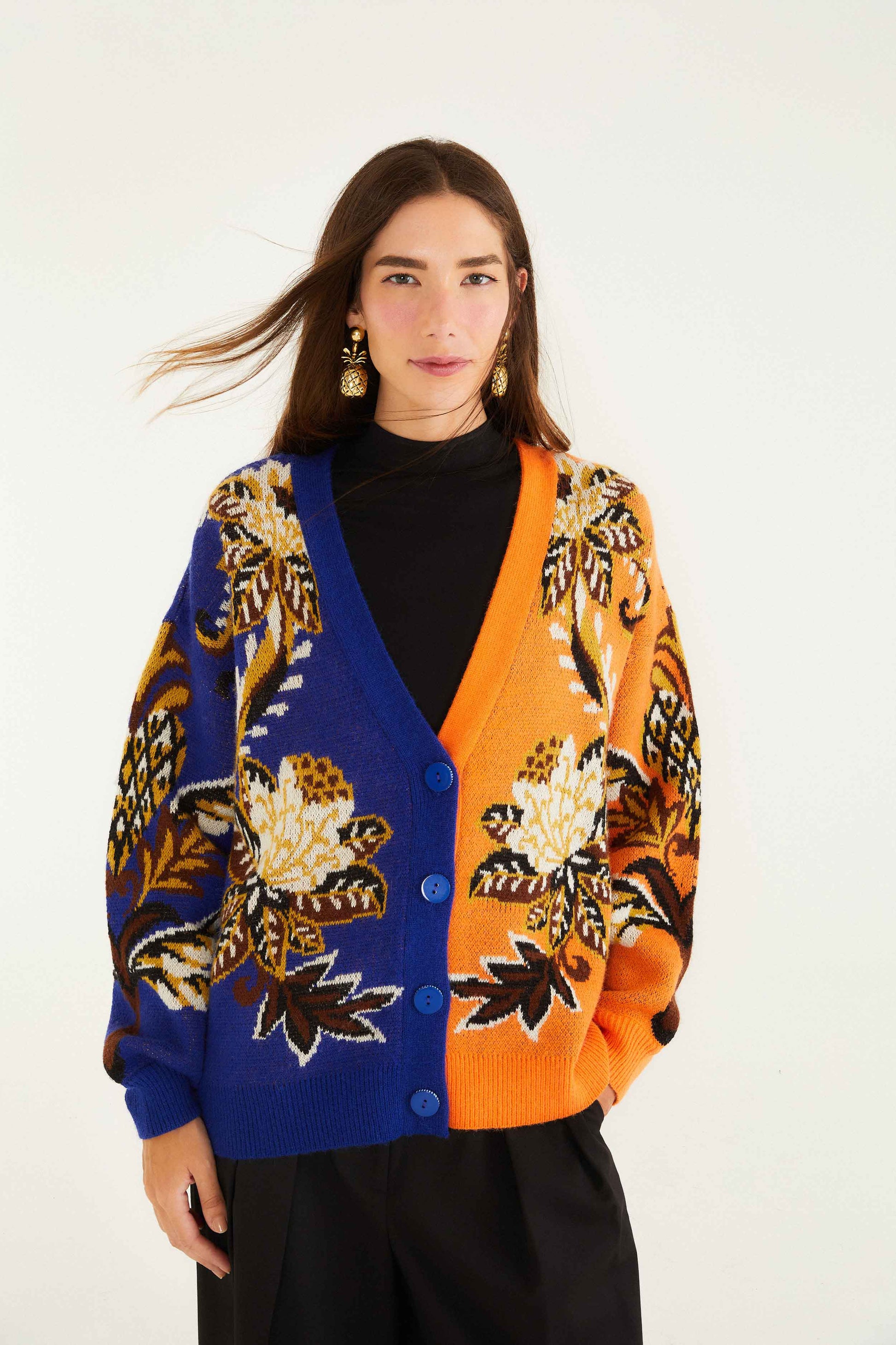 Farm Rio Mixed Arabesque Paradise Knit Cardigan