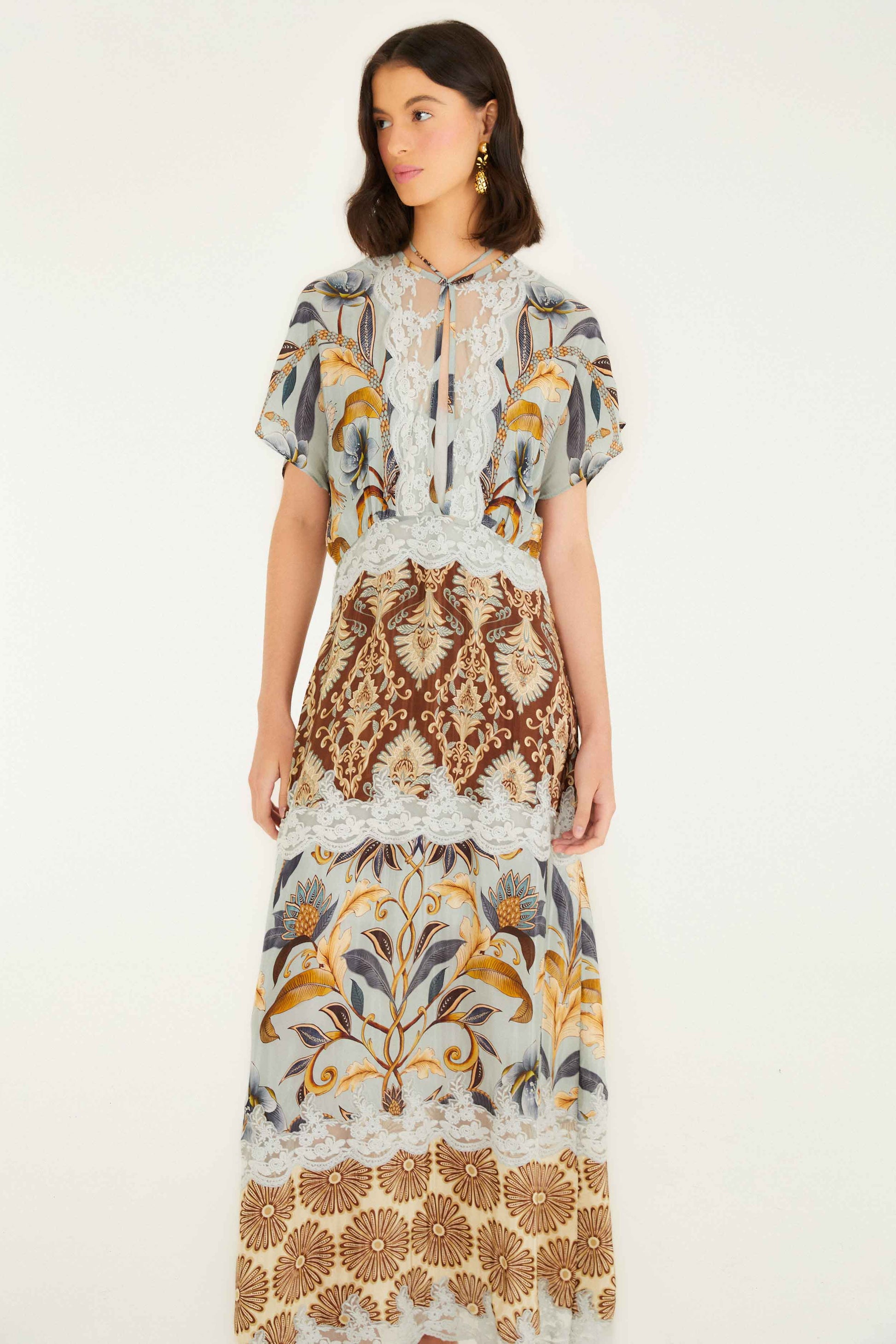 Farm Rio Mixed Snake Garden Maxi Dress