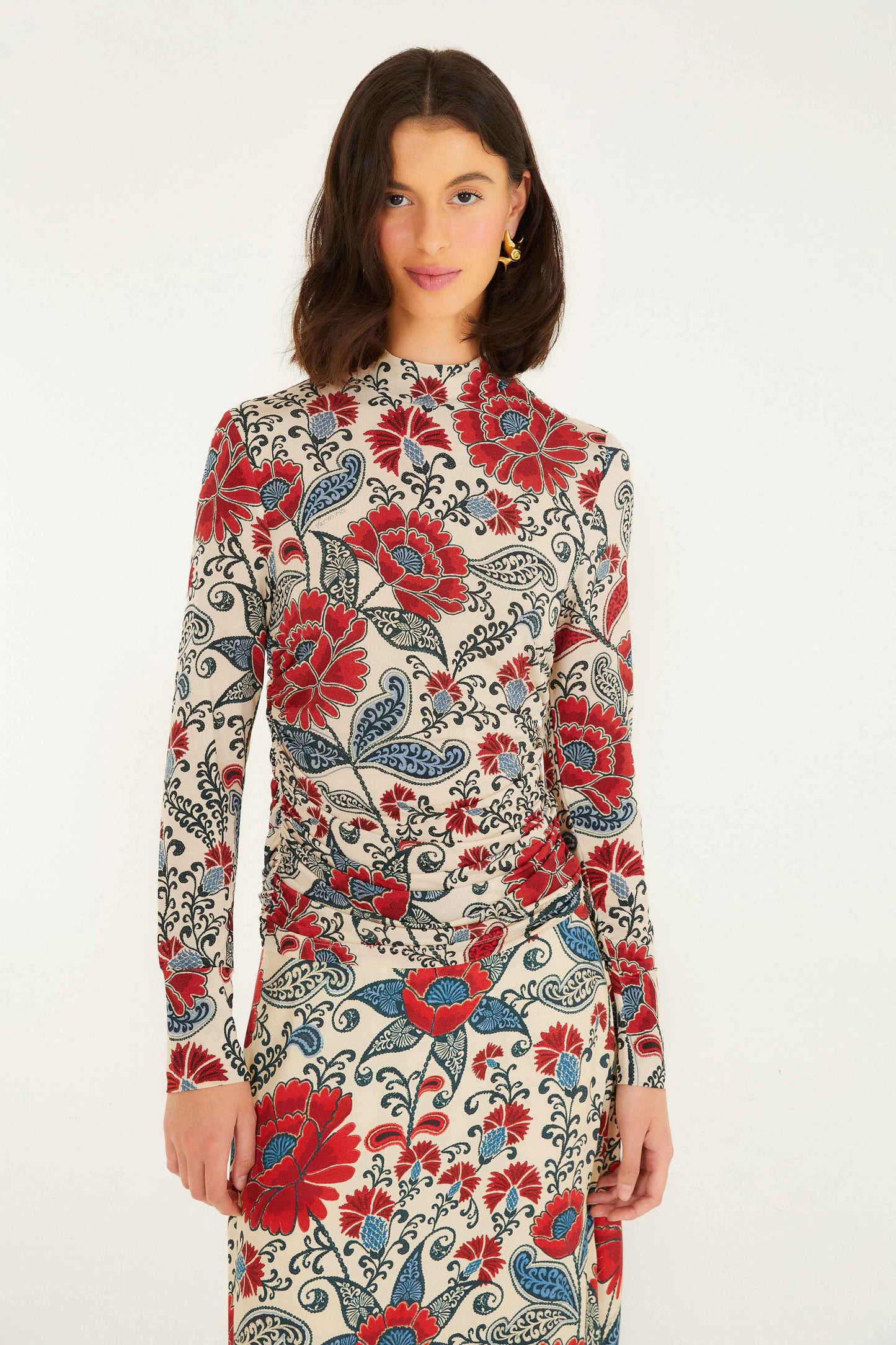 Farm Rio Sand Francesca Jersey Blouse
