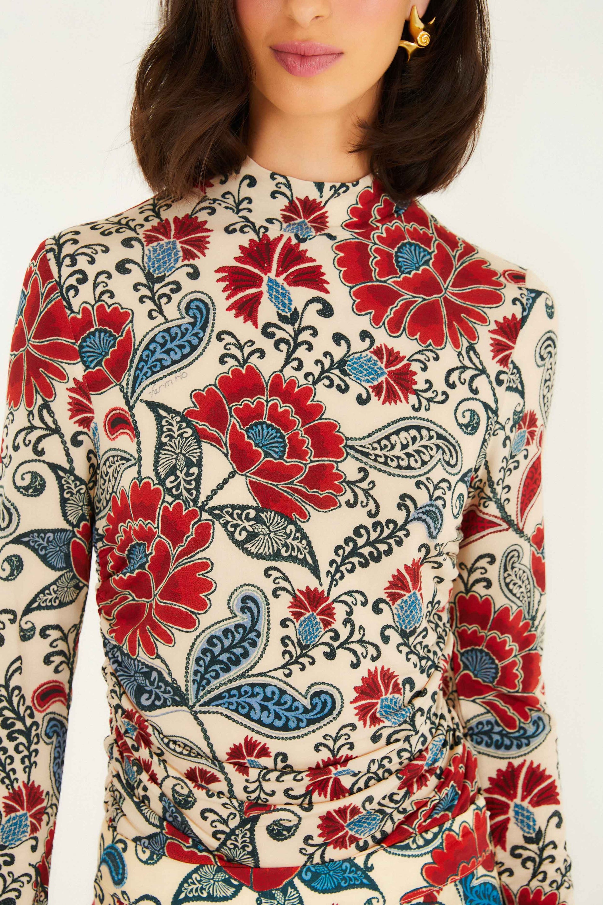 Farm Rio Sand Francesca Jersey Blouse