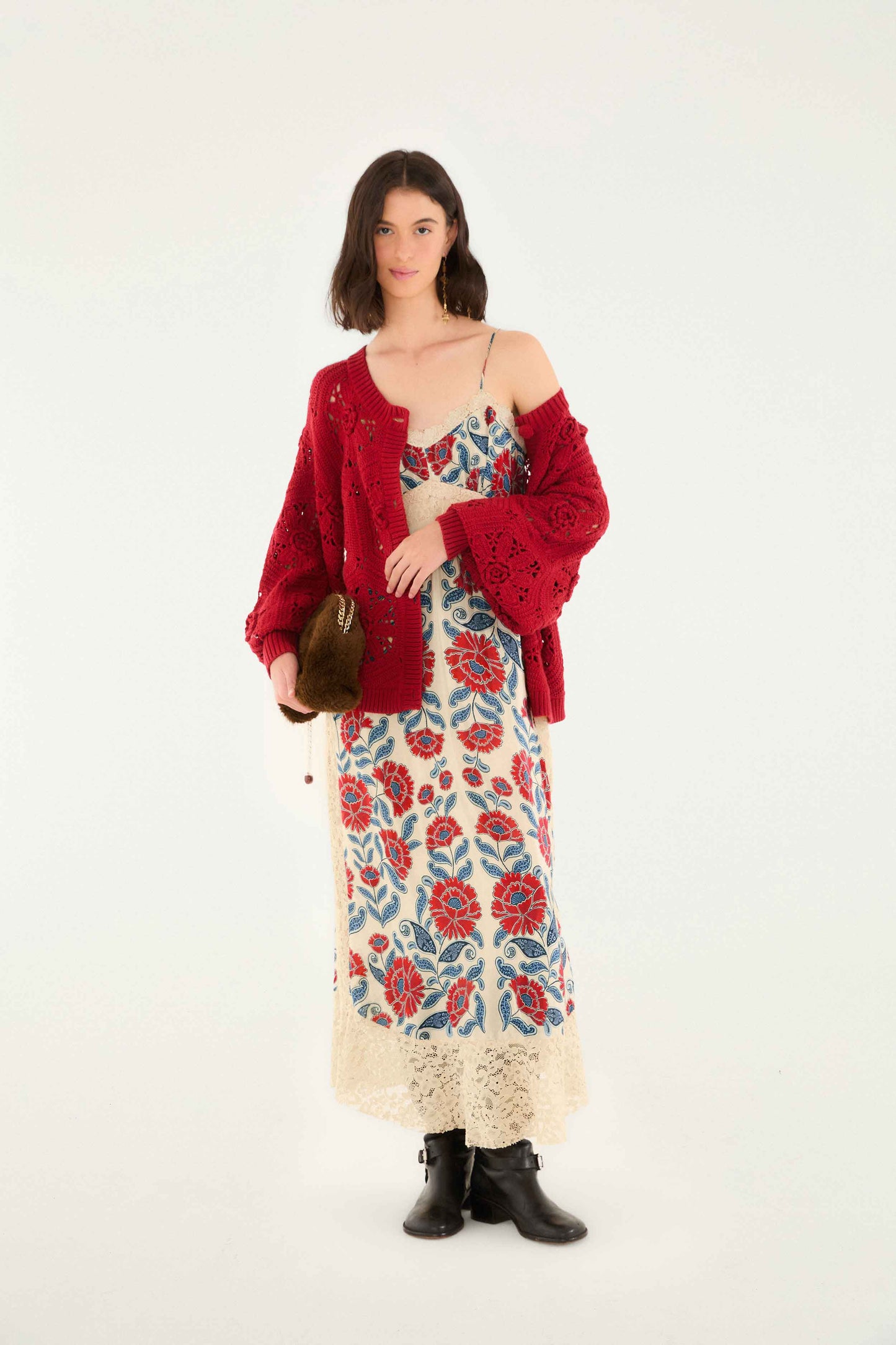 Farm Rio Sand Francesca Midi Dress