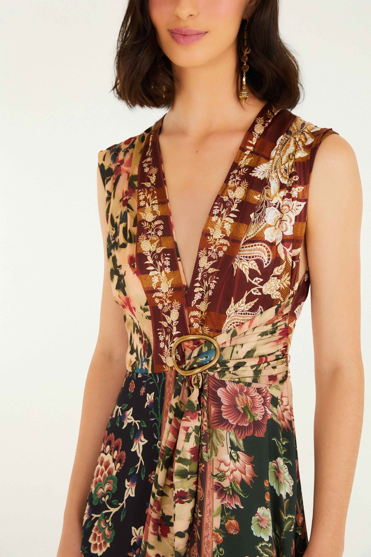 Farm Rio Mixed Winter Garden Lenzing™ Ecovero™ Viscose Sleeveless Maxi Dress